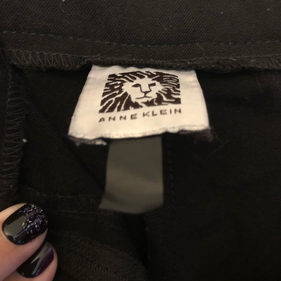 Black Anne Klein Pants with Gold Pocket Zippers - Picture 7 of 9
